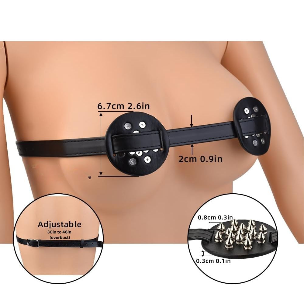 Studded Spiked Nipple Bondage Bra