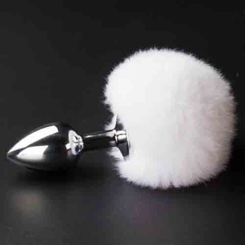 Stainless Steel Bunny Tail Butt/Anal Plug