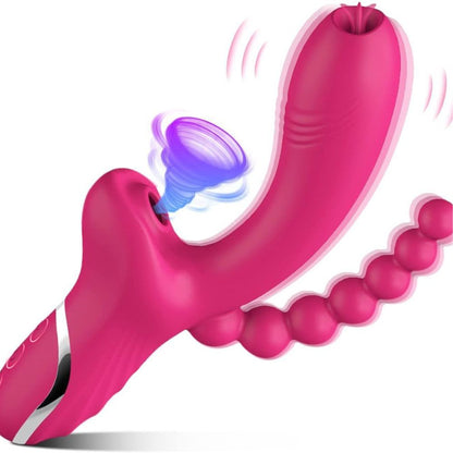 Intense Curve Dual Stimulator Dildo Sucker Vibrator