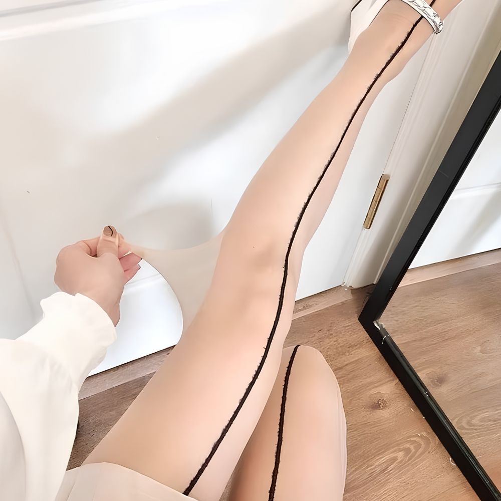 Sheer Pantyhose with Back Seam line