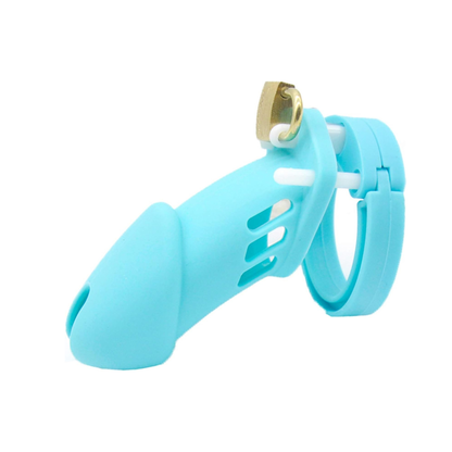 Long Neck Silicone Male Chastity Cage lock
