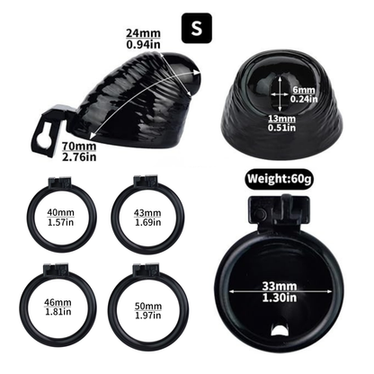 Premium PVC Ribbed Male Chastity Cage