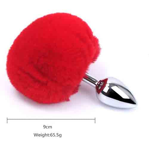Stainless Steel Bunny Tail Butt Plug