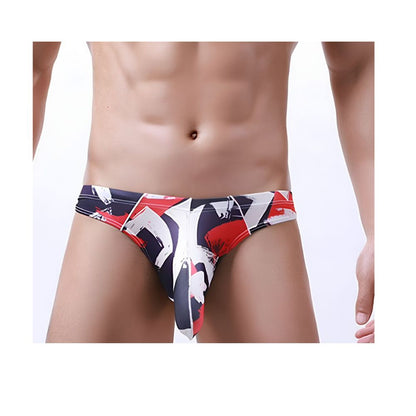 Abstract Print Pouch Thong for Men
