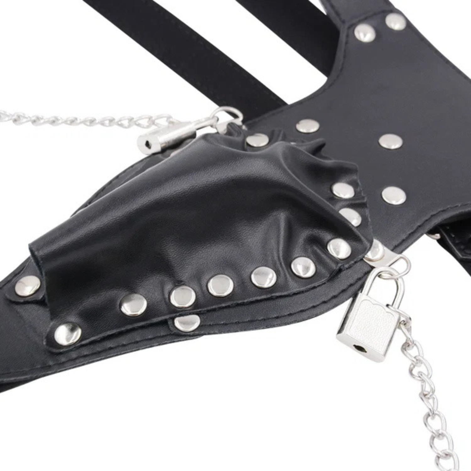 Premium Leather Chastity Harness Belt