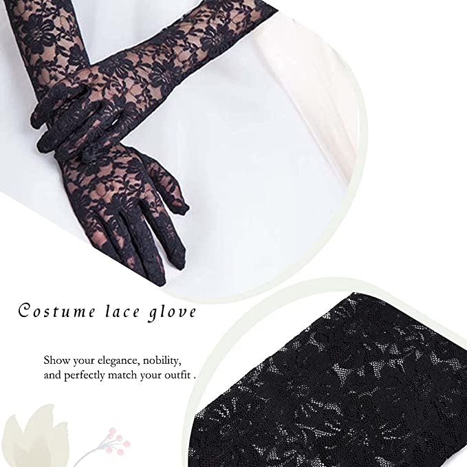 Long Floral Lace Gloves