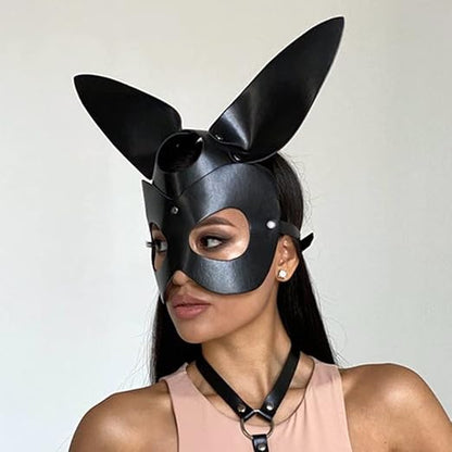 Black BDSM Bunny Mask