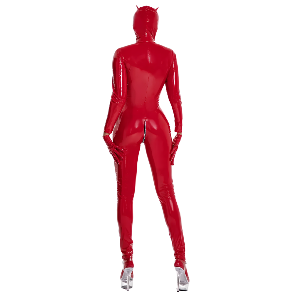PVC Catsuit With Mask Gloves &amp; Legs