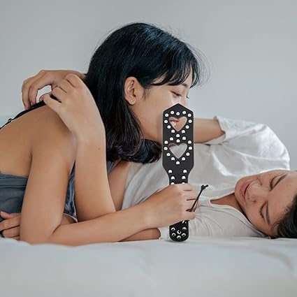 Two Hearts Deluxe Studded Bondage paddle