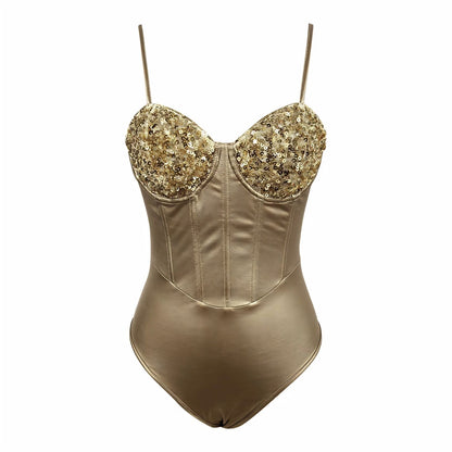 Luxe Sequin Fishbone Bodysuit