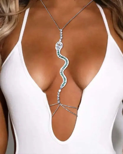 Snake Rhinestone Elegant Breast Chain