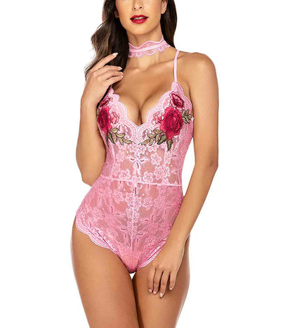 Embroidery Teddy Bodysuit - Deal product