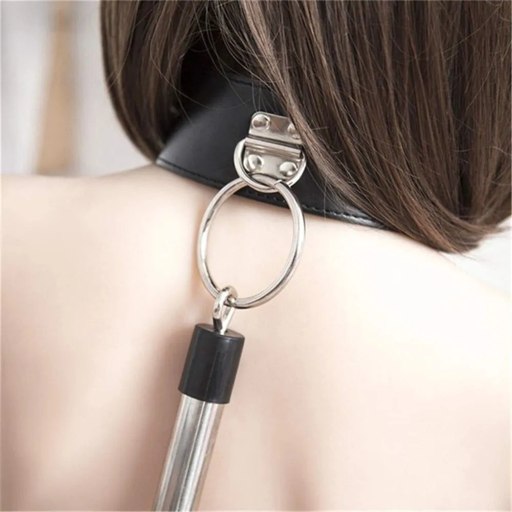 Heavy Stainless Steel Spreader Bar with Collar and Wrist Cuffs