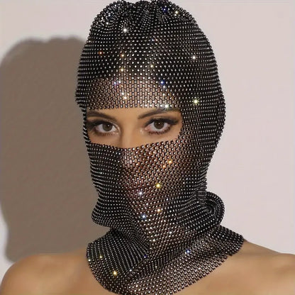 Balaclava Rhinestone Crystal Headwear Mask