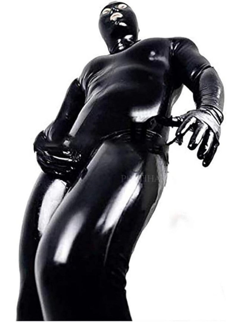 Men Faux Leather Zentai Suit