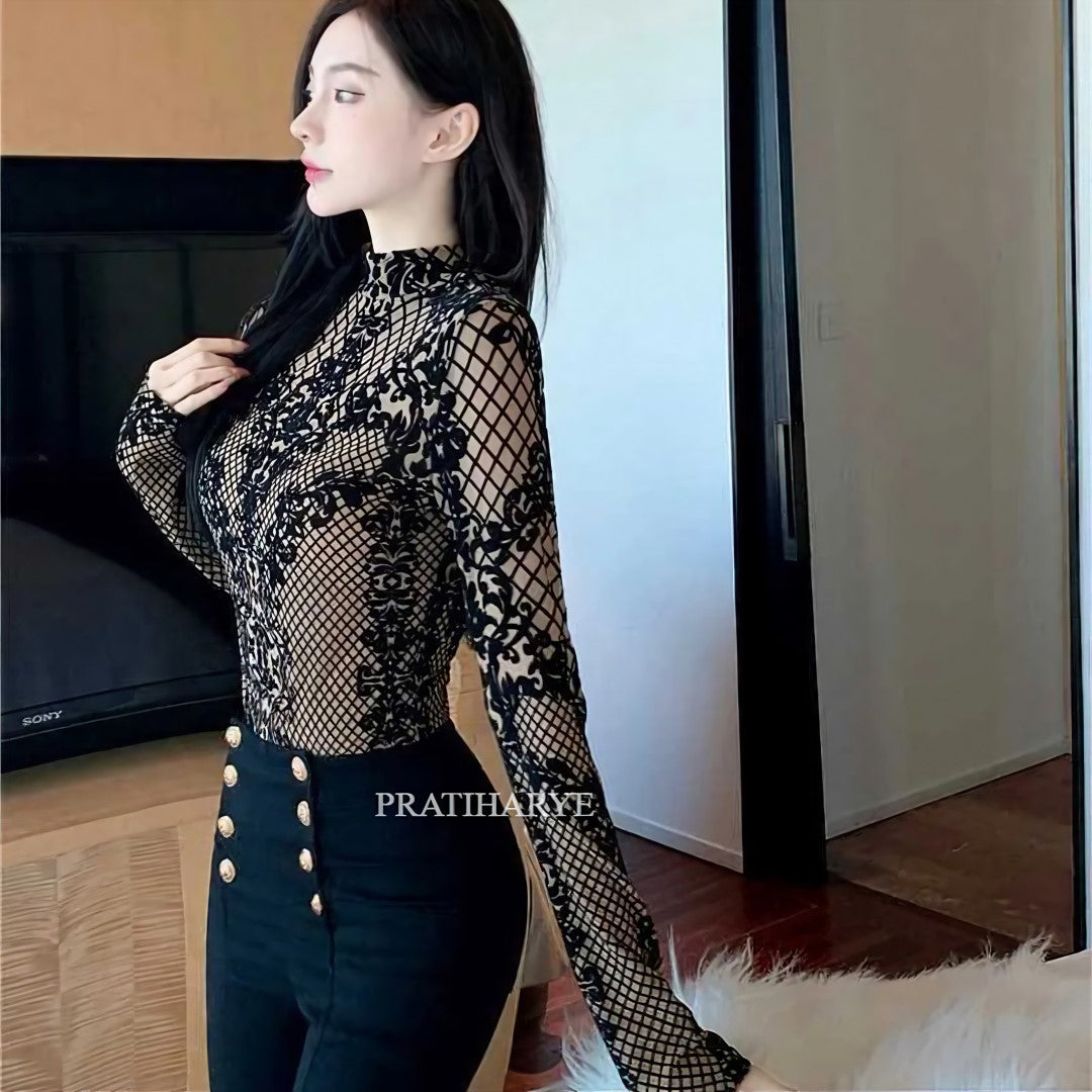 Embriodery Lace ,bodysuit, top