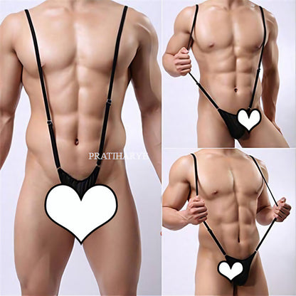 Pratiharye - Men's Microfiber Solid - Underwear Brief - Wide Elastic Bow Tie - One-Piece Sexy Panties - Birthday Gifts for Men - Suspender Thong