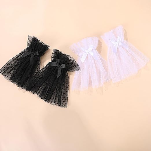 Mesh Flare Polka Dot Short Hand Gloves