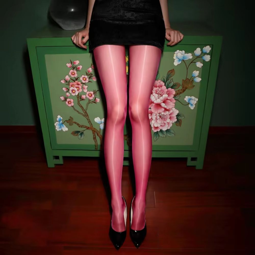 Sheer Glossy Open-Back Pantyhose