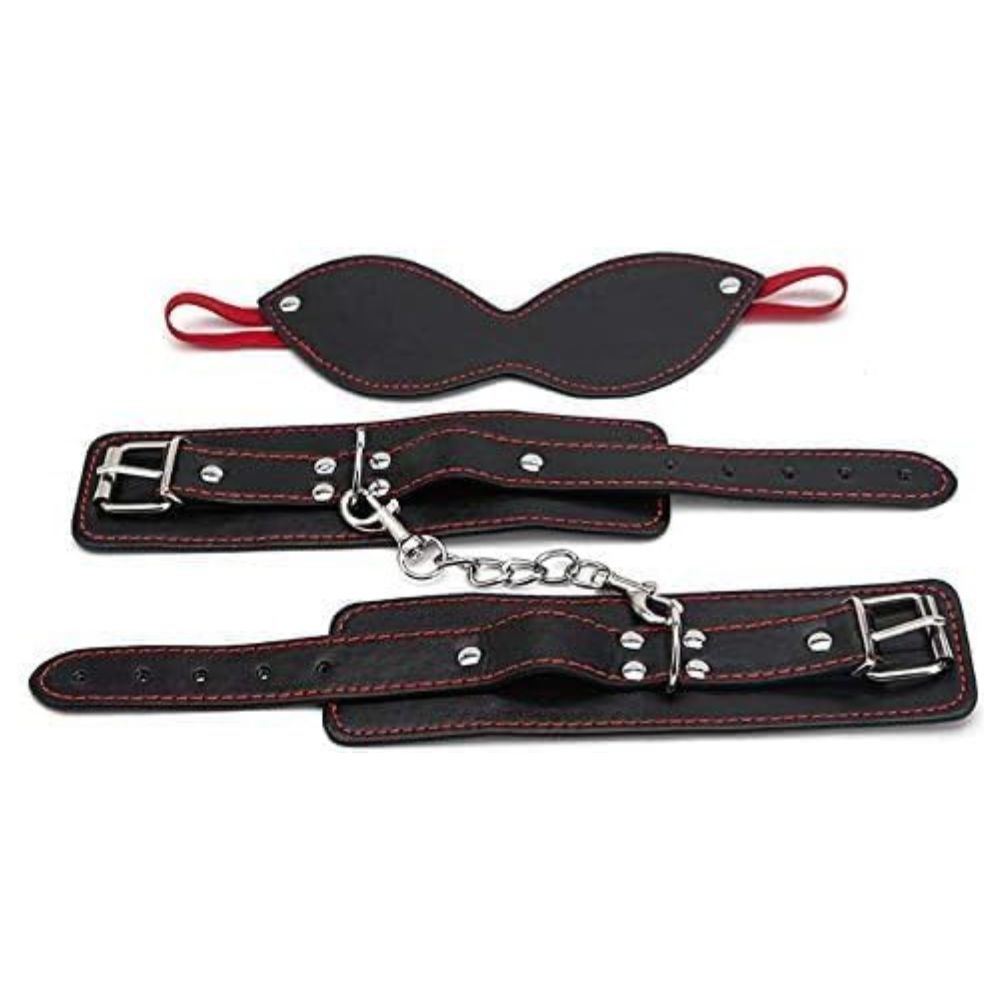 3pc Bondage Blindfold &amp; Cuffs Set