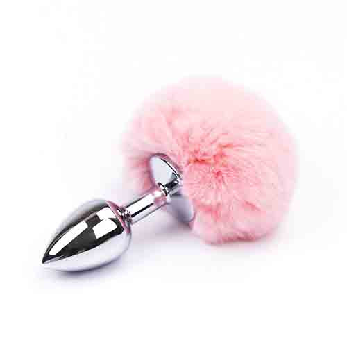 Stainless Steel Bunny Tail Butt Plug