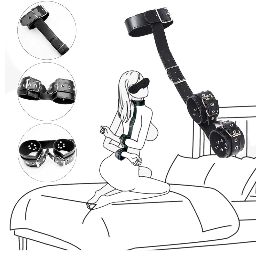 Leather wrist &amp; Neck Restraint Strap