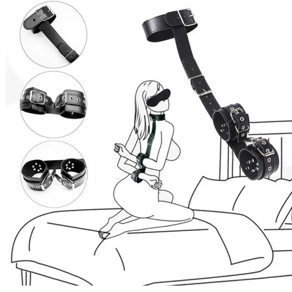 Leather wrist &amp; Neck Restraint Strap