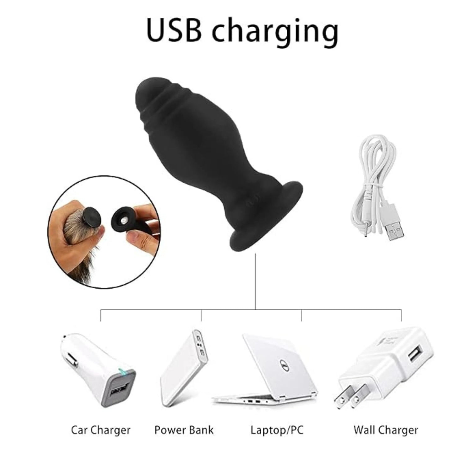 Vibrating Fox Tail with Remote Control