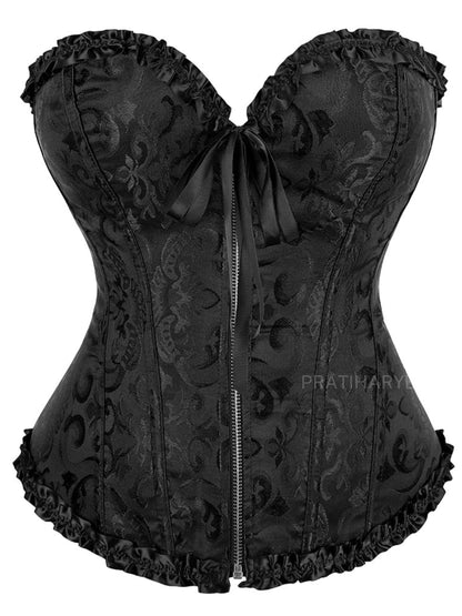 Jacquard Frill Trim Corset