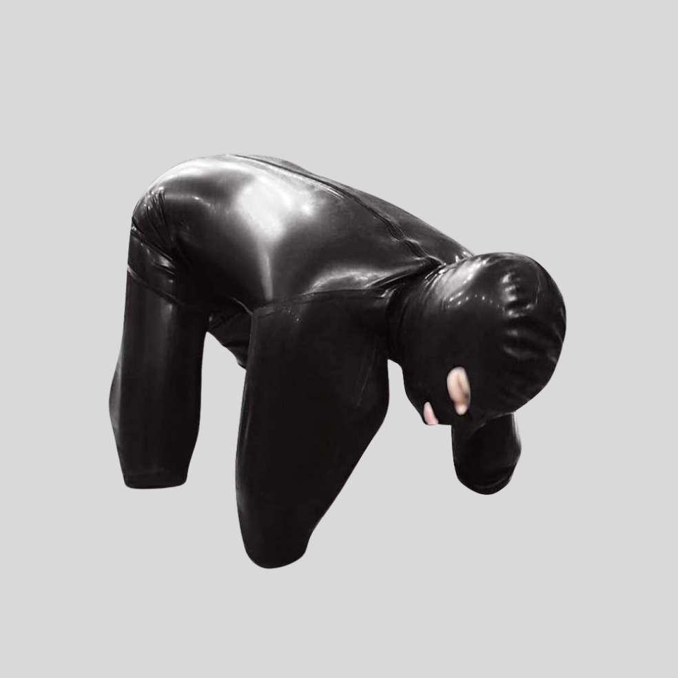 Faux Leather Prisoner Full Body Zentai Suit