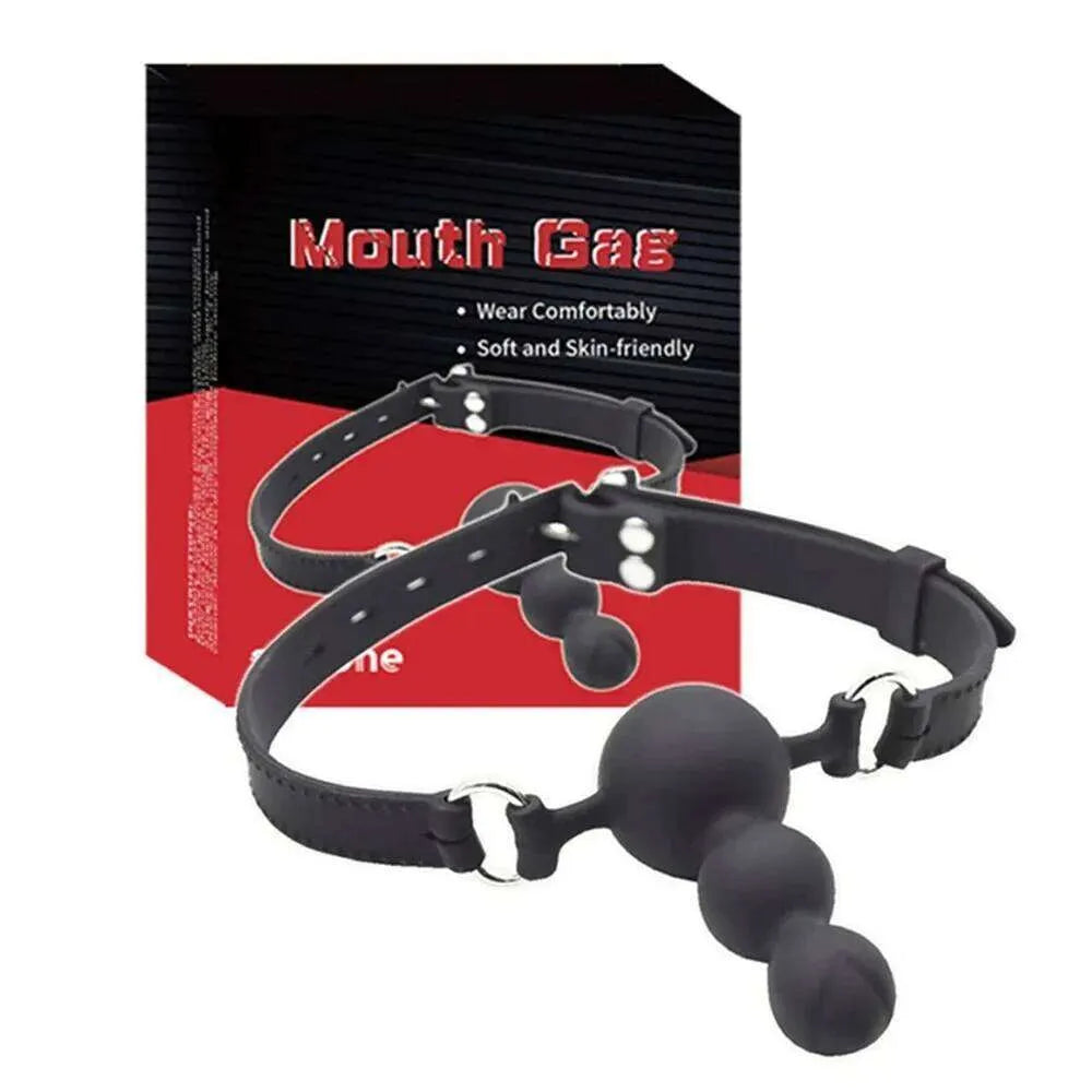 Beaded Silicone Dil-do Strap Gag