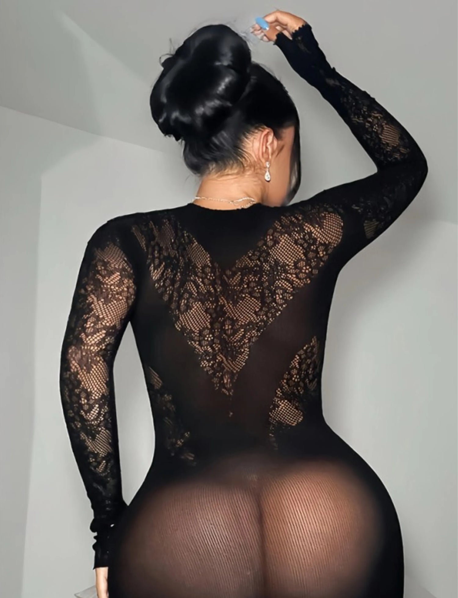 Sexy Fishnet Lingerie Bodycon Mini Dress