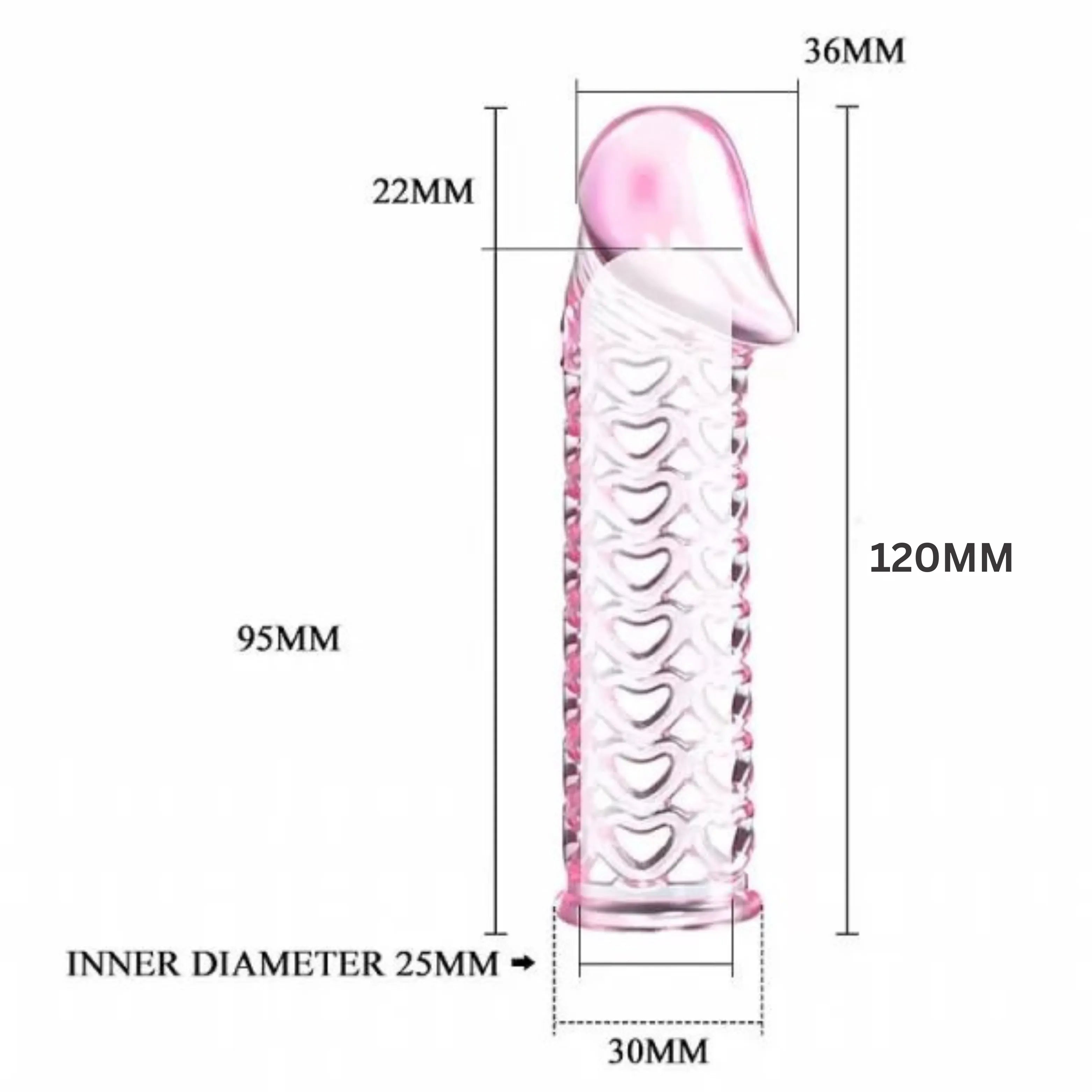 Heart Pattern Crystal Penis Sleeve for Men