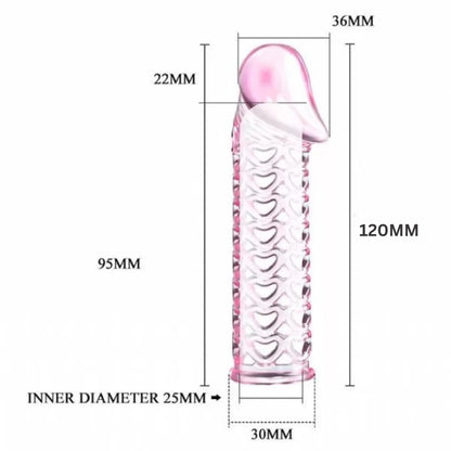 Heart Pattern Crystal Penis Sleeve for Men