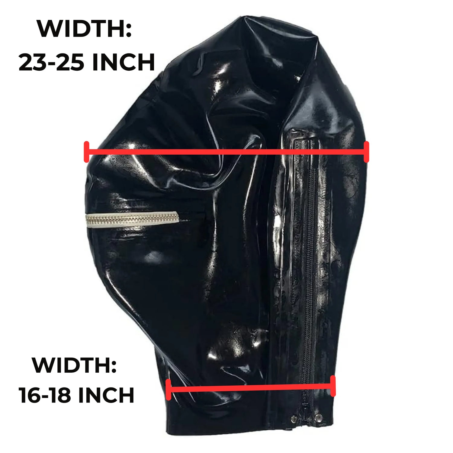 Black Mold Latex Hood Mask with Mouth Zipper