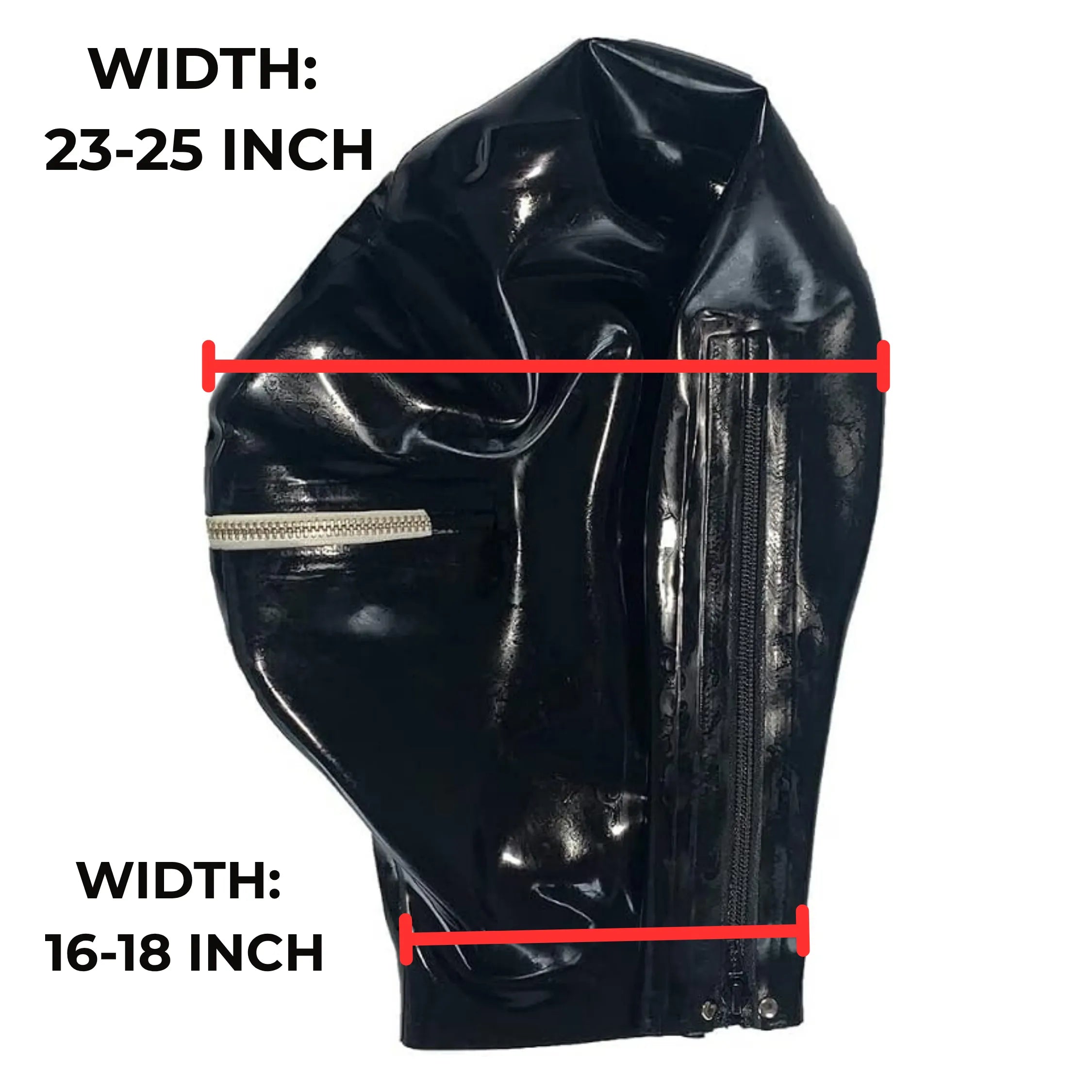 Black Mold Latex Hood Mask with Mouth Zipper