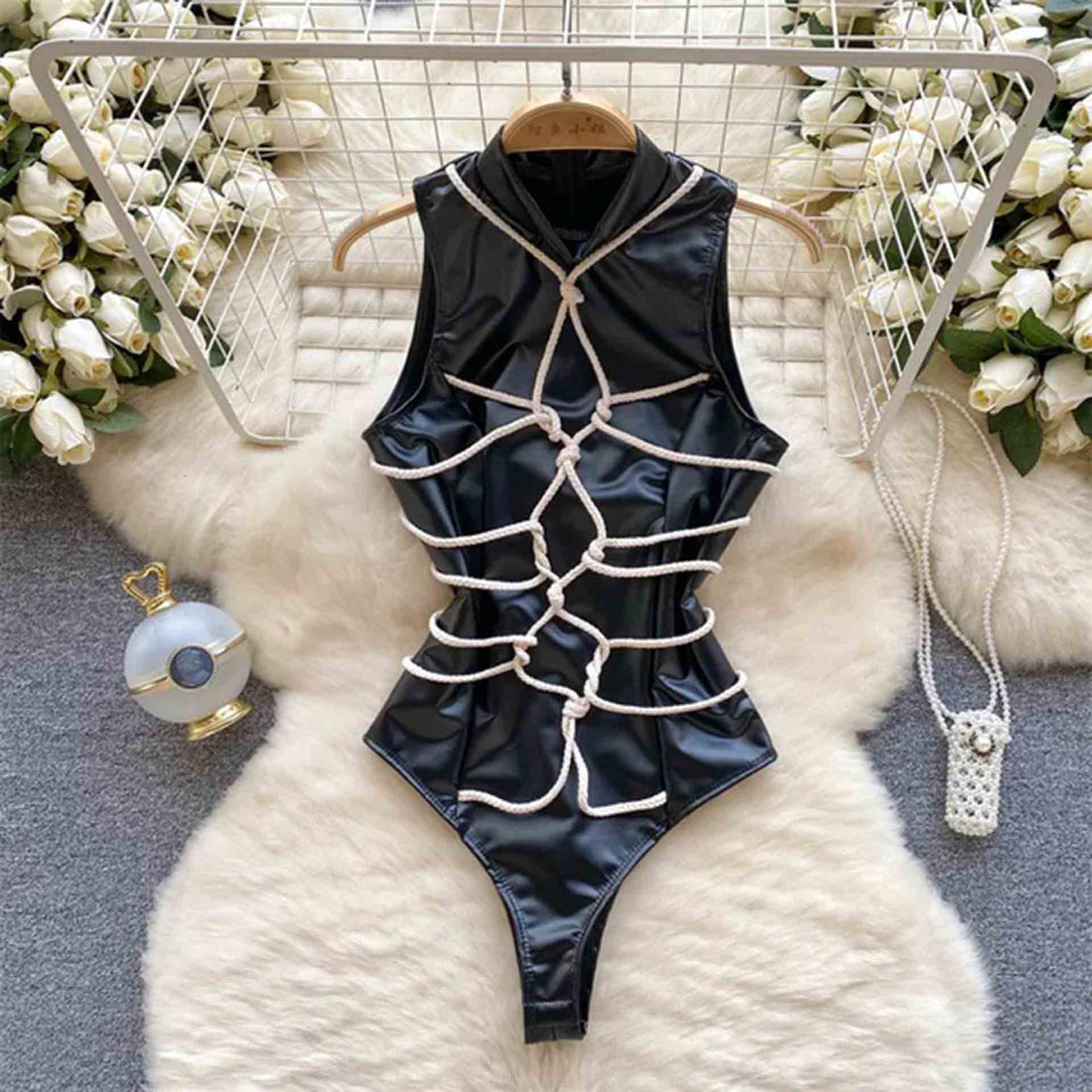 Pu leather Bodysuit