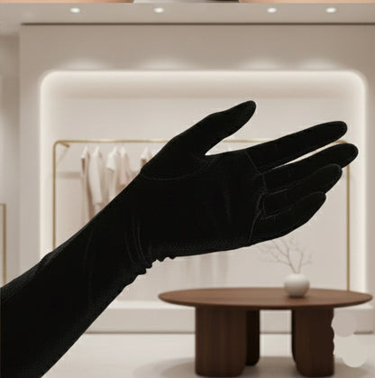 Long Velvet Hand Gloves