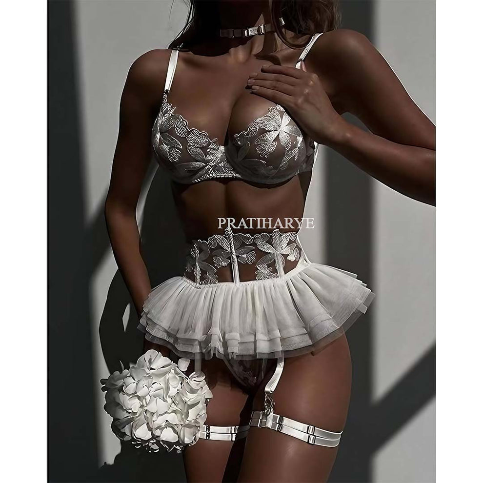 Bra, Thong, and Garter Set Image