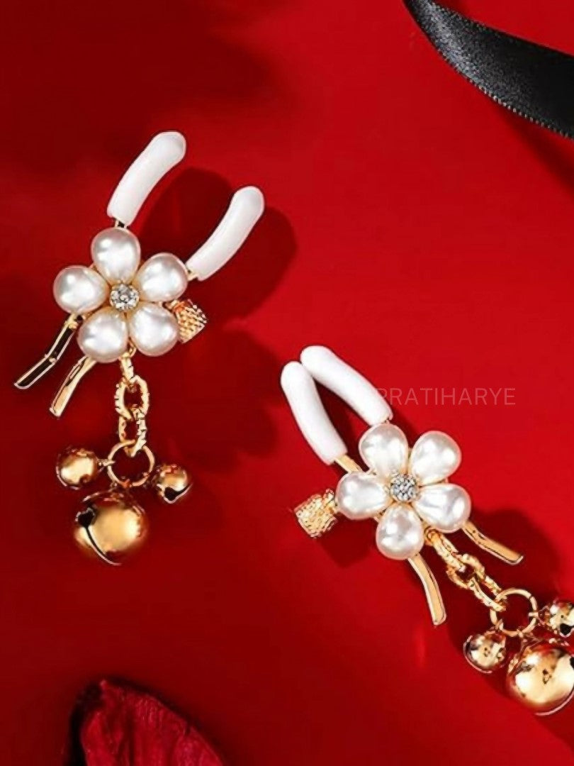 Premium Pearl Nipple Clamp Set Golden