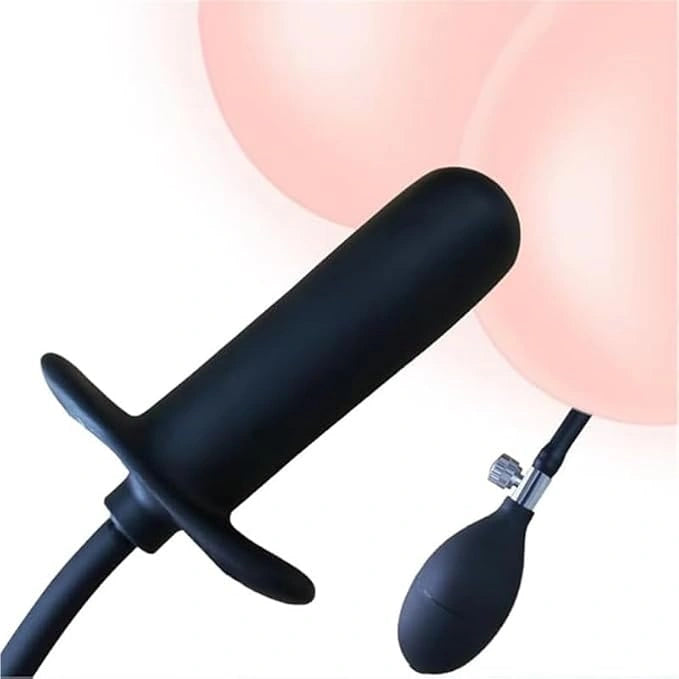 Inflatable Silicone Anal Plug with Hand Pump