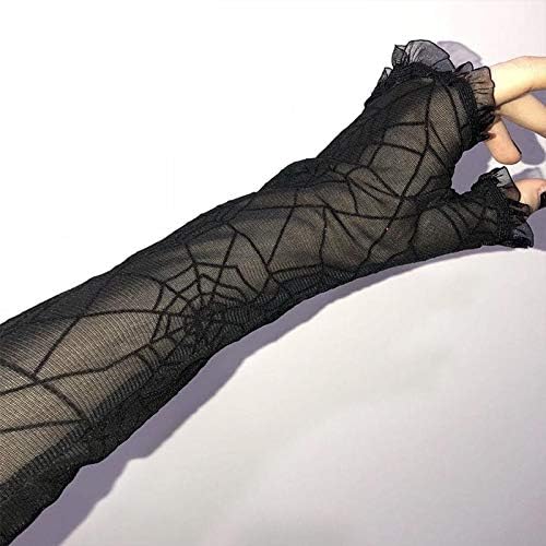 Gothic Spiderweb Mesh Arm Gloves