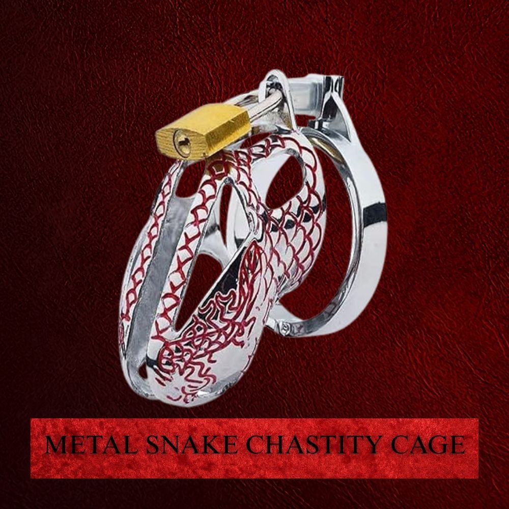 Snake Stainless Steel Men Chastity Cage