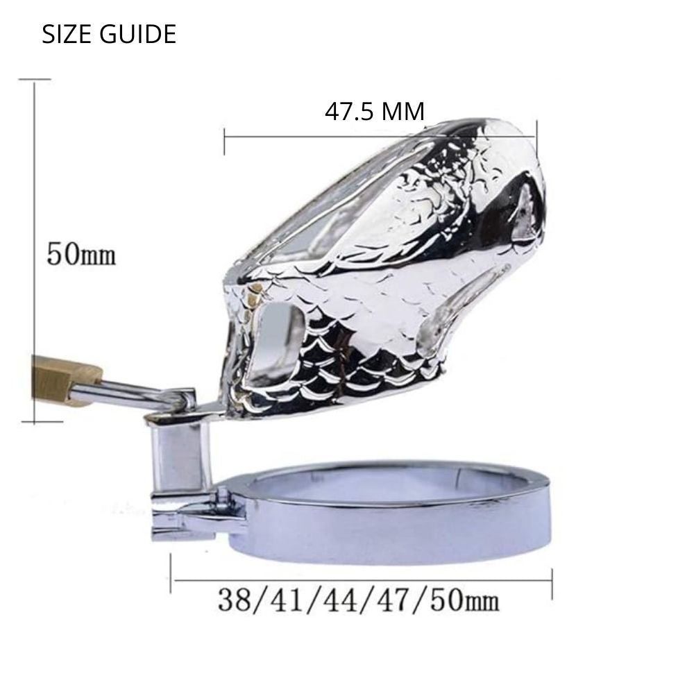 Snake Stainless Steel Men Chastity Cage