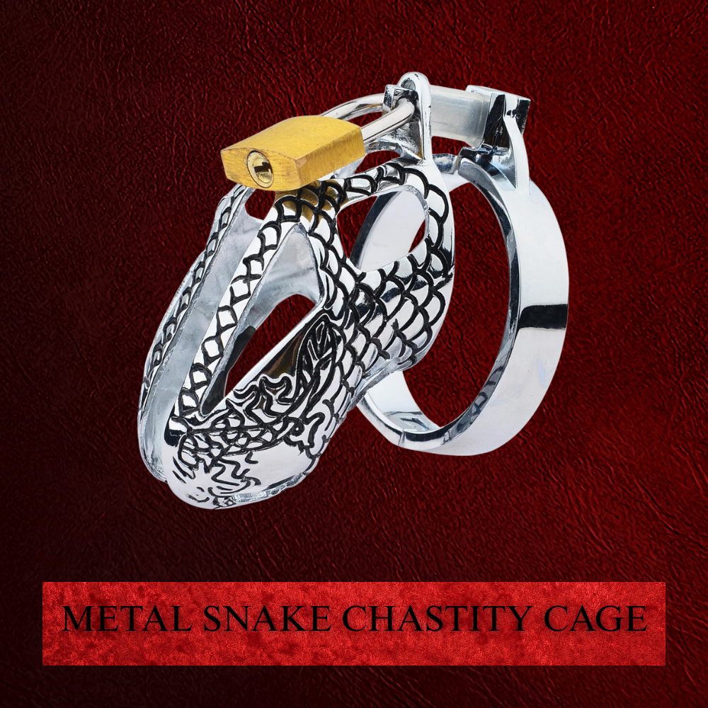 Snake Stainless Steel Men Chastity Cage