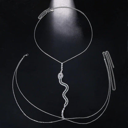 Snake Rhinestone Elegant Breast Chain