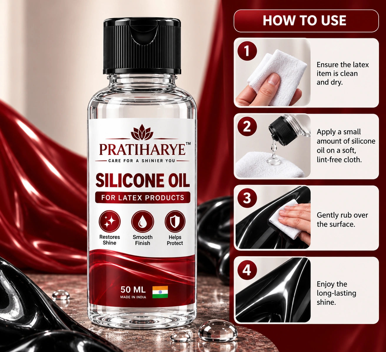 Pratiharye Silicone Oil for Latex Products – 50 ML