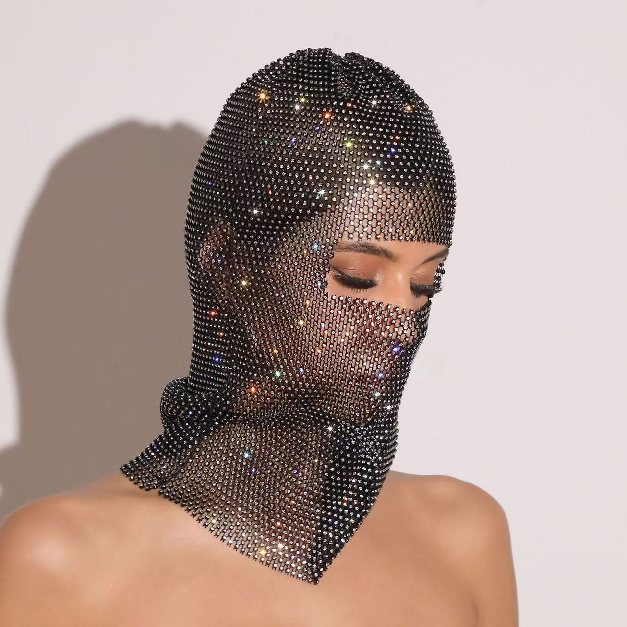 Balaclava Rhinestone Crystal Headwear Mask