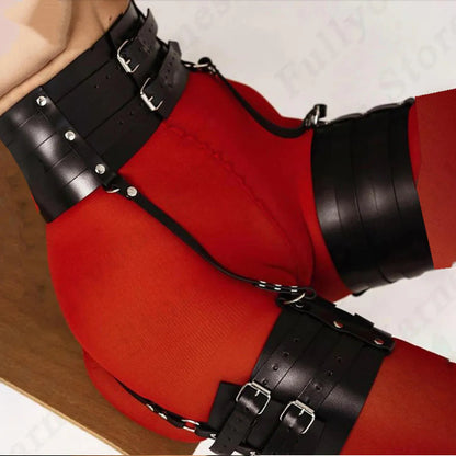 Faux Leather Waist-to-Thigh Harness Belt – Gothic Punk