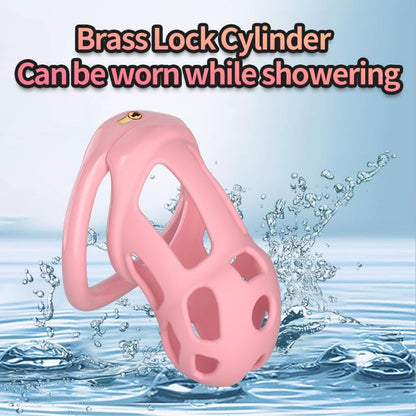 Pink Cobra Silicone Head with Pvc Ring Chastity Cage